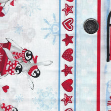 Load image into Gallery viewer, Penguin Party by Pam Vale for Camelot Fabrics - Background White Sled Ride Stripe