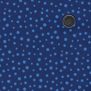Susybee for Clothworks - Background Navy Irregular Dot