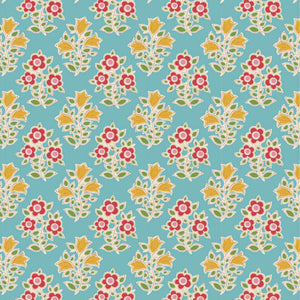 Jubilee by Tilda Fabrics - Background Teal Farm Flowers