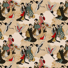 Load image into Gallery viewer, Kimonos & Koi by Paintbrush Studio Fabrics - Background Cream Kimonos & Koi