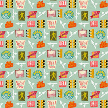 Charger l'image dans la galerie, City Life par Uta Krogmann by Paintbrush Studio Fabrics - Background Blue Street Life Icons