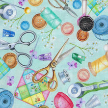 Load image into Gallery viewer, Prairie Notions by Mook Fabrics - Background Mint Sewing Notions