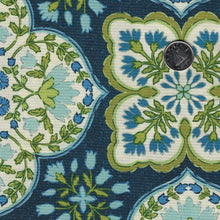 Charger l'image dans la galerie, Blockprint Chic par Paintbrush Studio Fabrics - Background Blue Blockprint Chic