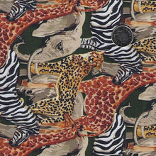 Load image into Gallery viewer, Into the Wild by Teresa Chan for Paintbrush Studio Fabrics - Background Black Jungle Animals