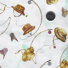 Load image into Gallery viewer, Daily Catch by Tracy Moad for RJR Fabrics - Background Aqua Cloud Let's Go Fishing