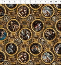 Load image into Gallery viewer, Steampunk Menagerie by Jason Yenter for In The Beginning Fabrics - Background Brown Portraits
