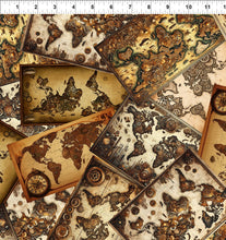 Load image into Gallery viewer, Steampunk Menagerie by Jason Yenter for In The Beginning Fabrics - Maps