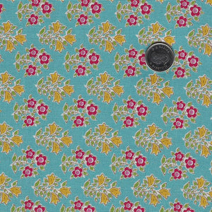 Jubilee by Tilda Fabrics - Background Teal Farm Flowers