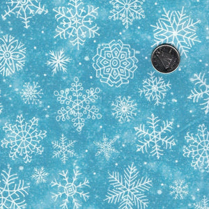 Silent Night by Abraham Hunter for Northcott - Background Blue Snowflakes