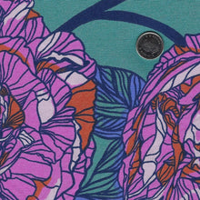 Load image into Gallery viewer, 108 Inches Wide Backing - Indelible by Anna Maria for Northcott - Background Jade Pink Peonies