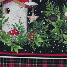 Load image into Gallery viewer, Winter Song by Deborah Edwards for Northcott - Background Black Border Stripe