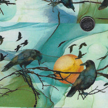Load image into Gallery viewer, Raven's Call by Deborah Edwards and Melanie Samra for Northcott - Background Teal Border Stripe