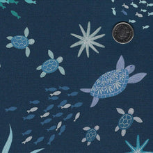 Load image into Gallery viewer, Ocean Pearls by Lewis and Irene - Border Print Background Navy