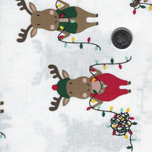 Load image into Gallery viewer, Holid'eh Season by Andie Hanna for Robert Kaufman - Background White Moose Lights