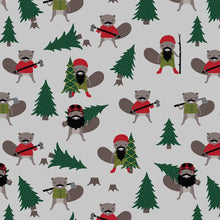 Load image into Gallery viewer, Holid'eh Season by Andie Hanna for Robert Kaufman - Background Grey Lumber Jack
