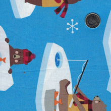 Load image into Gallery viewer, Under the Northern Lights by Andie Hanna for Robert Kaufman - Background Blue Ice Fishing