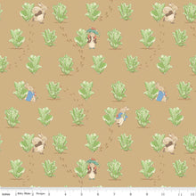 Charger l'image dans la galerie, Peter Rabbit and Benjamin Bunny par Beatrix Potter pour Riley Blake Designs - Background Tan Lettuce Patch