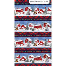 Load image into Gallery viewer, Farmstead Friends by Simon Treadwell for Northcott - Background Red Border Stripe