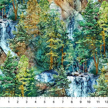 Load image into Gallery viewer, Cedarcrest Fall by Deborah Edwards and Melanie Samra for Northcott - Background Teal All-Over Scenic