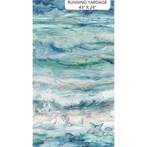 Sea Breeze by Deborah Edwards and Melanie Samra for Northcott - Background Pale Blue Beach Scenic Ombre