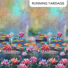 Load image into Gallery viewer, Lotus by Tim Parker for Northcott - Background Dark Blue Lotus Ombre