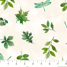 Load image into Gallery viewer, Luscious by Northcott - Background Cream Leaves & Dragonflies