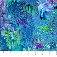 Charger l'image dans la galerie, Coral Reef par Deborah Edwards and Melanie Samra pour Northcott - Background Navy Fish
