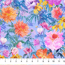 Load image into Gallery viewer, Margo by Adriana Picker for Figo Fabrics - Background Blue Garden Party