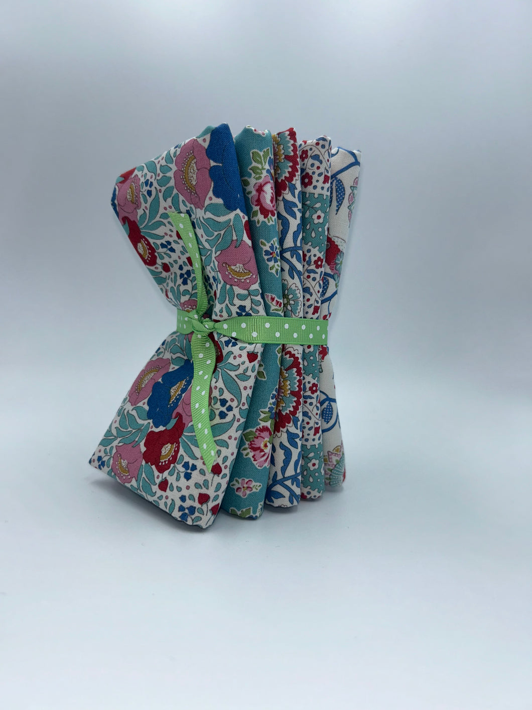 Bundle of 5 Fat Quarters of Jubilee by Tilda Fabrics - In Teal