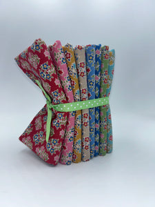 Bundle of 8 Fat Quarters of Jubilee by Tilda Fabrics - Farm Flowers