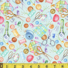 Load image into Gallery viewer, Prairie Notions by Mook Fabrics - Background Mint Sewing Notions