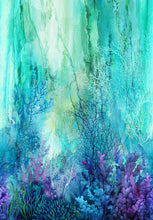 Load image into Gallery viewer, 108 Inches Wide Backing - Coral Reef by Deborah Edwards and Melanie Samra for Northcott - Background Turquoise Scenic Ombre