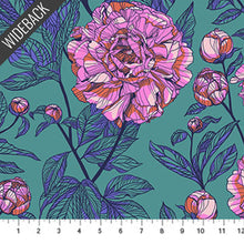 Load image into Gallery viewer, 108 Inches Wide Backing - Indelible by Anna Maria for Northcott - Background Jade Pink Peonies