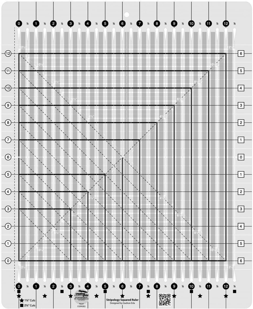 Creative Grids - Non-Slip Stripology Squared Ruler