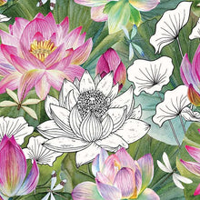 Charger l'image dans la galerie, Water Lilies par Michel Design Works pour Northcott - Floral with Toile Black