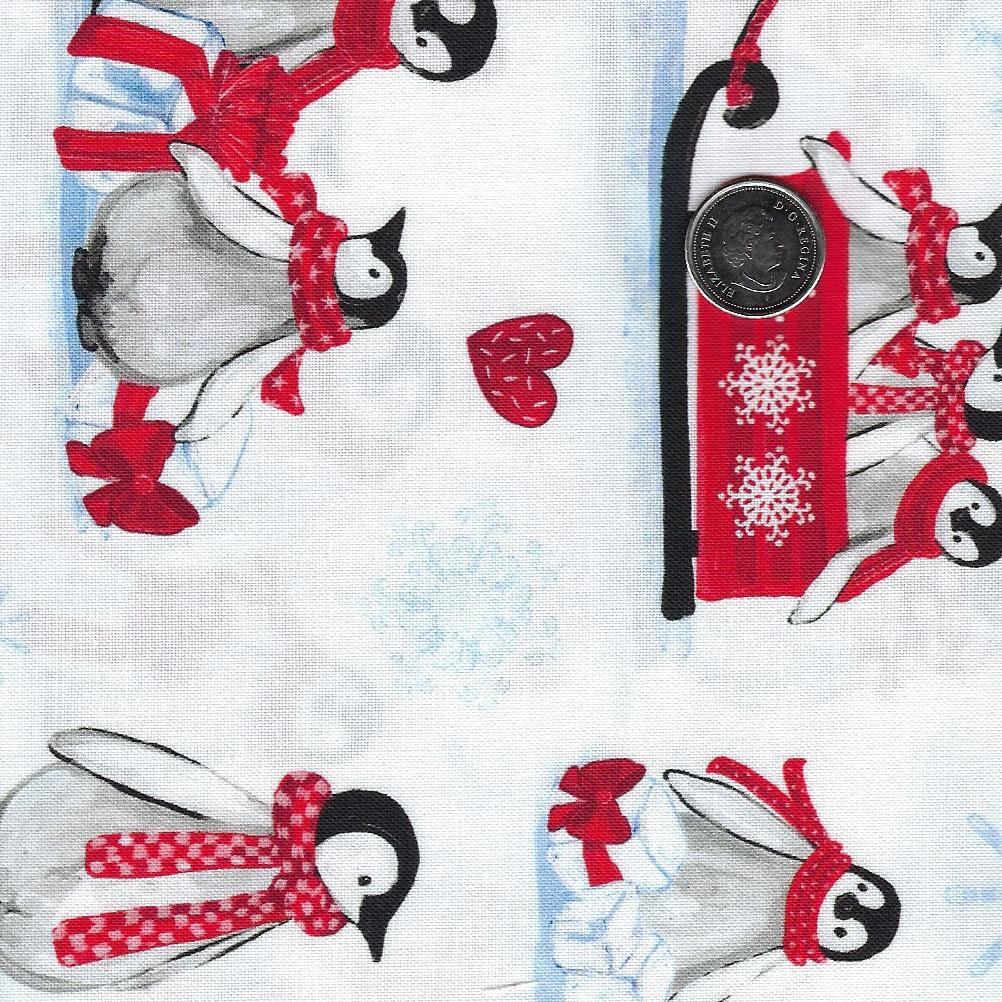 Penguin Party by Pam Vale for Camelot Fabrics - Background White Snow Day