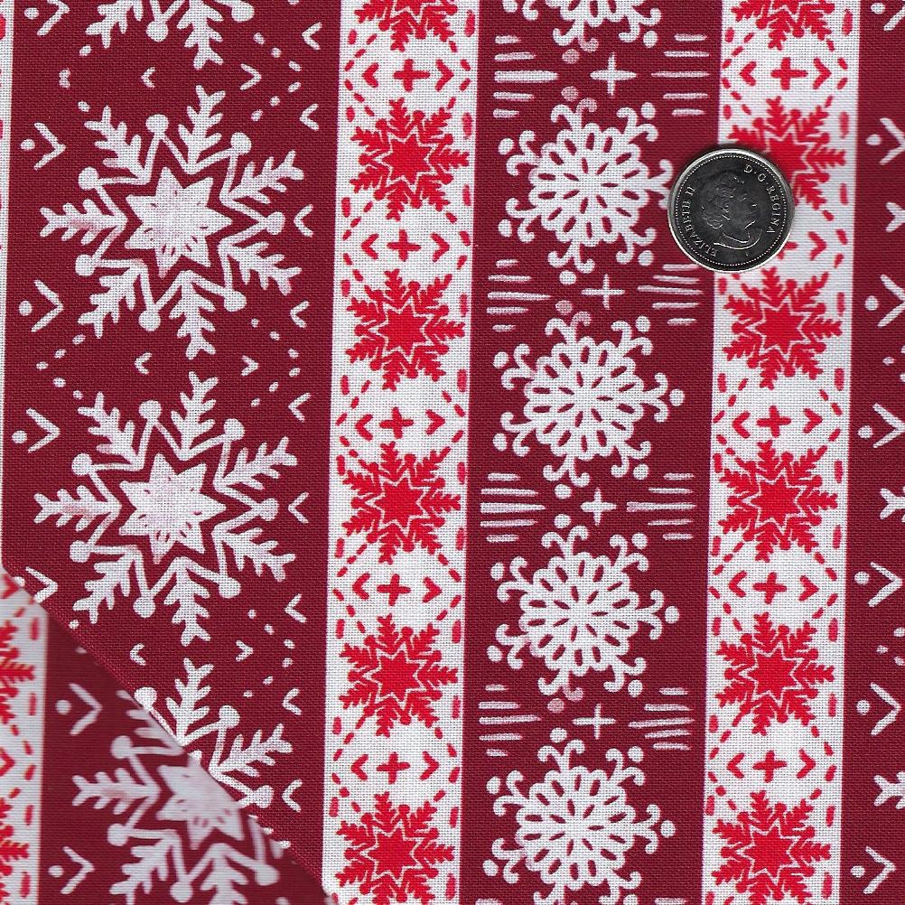 Penguin Party by Pam Vale for Camelot Fabrics - Snowflake Stripe