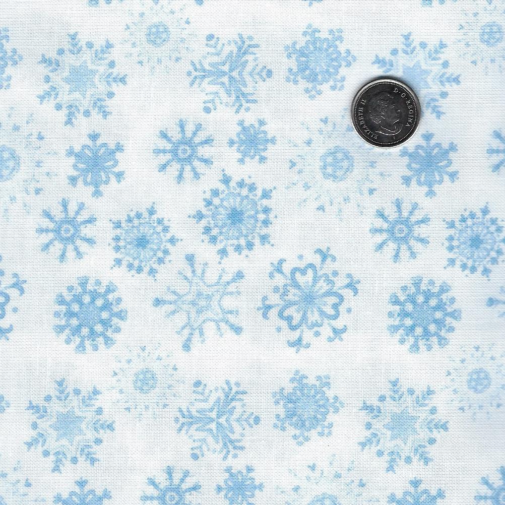 Penguin Party par Pam Vale pour Camelot Fabrics - Background White Frolicking Snowflakes