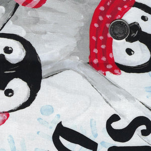 Penguin Party by Pam Vale for Camelot Fabrics - Background White Panel