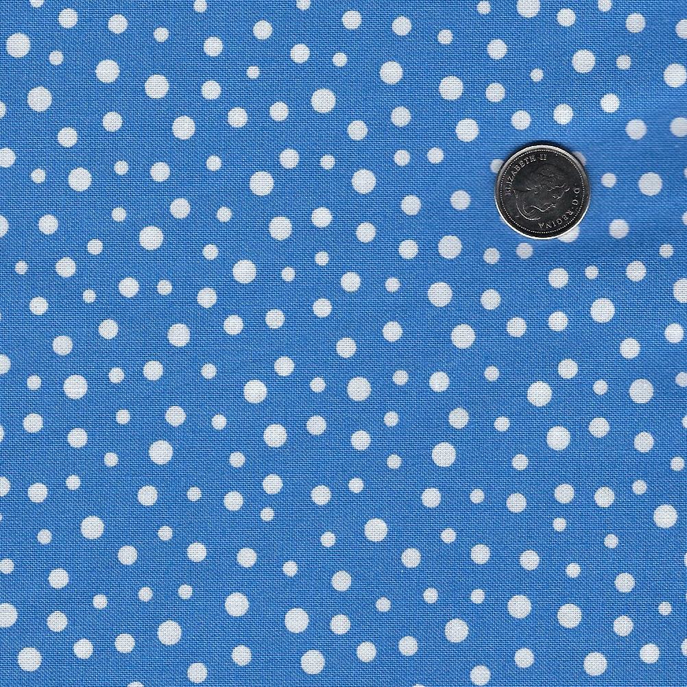 Susybee for Clothworks - Background Medium Blue Irregular Dot