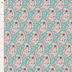 Jubilee par Tilda Fabrics - Background Teal Teardrop