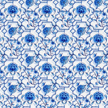 Load image into Gallery viewer, Chinoiserie by Paintbrush Studio Fabrics - Background White Floral Fences
