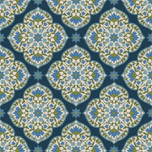 Charger l'image dans la galerie, Blockprint Chic par Paintbrush Studio Fabrics - Background Blue Mandalas
