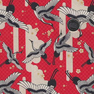 Kimonos & Koi by Paintbrush Studio Fabrics - Background Red Cranes