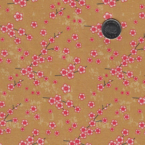 Kimonos & Koi by Paintbrush Studio Fabrics - Background Gold Cherry Blossom