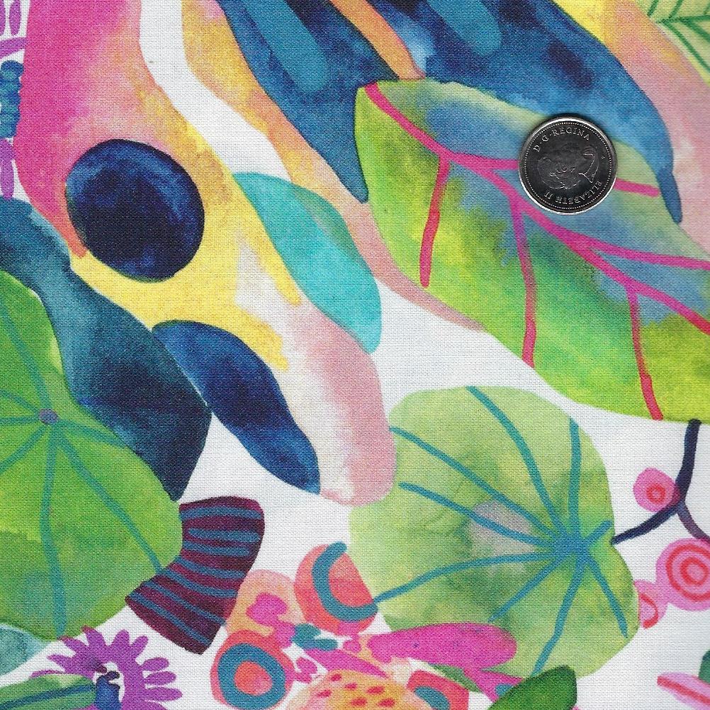 Bright Forest by Maria Montiel for Paintbrush Studio Fabrics - Background White Bright Forest