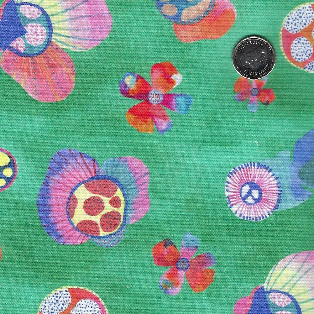 Bright Forest by Maria Montiel for Paintbrush Studio Fabrics - Background Green Blooming Petals