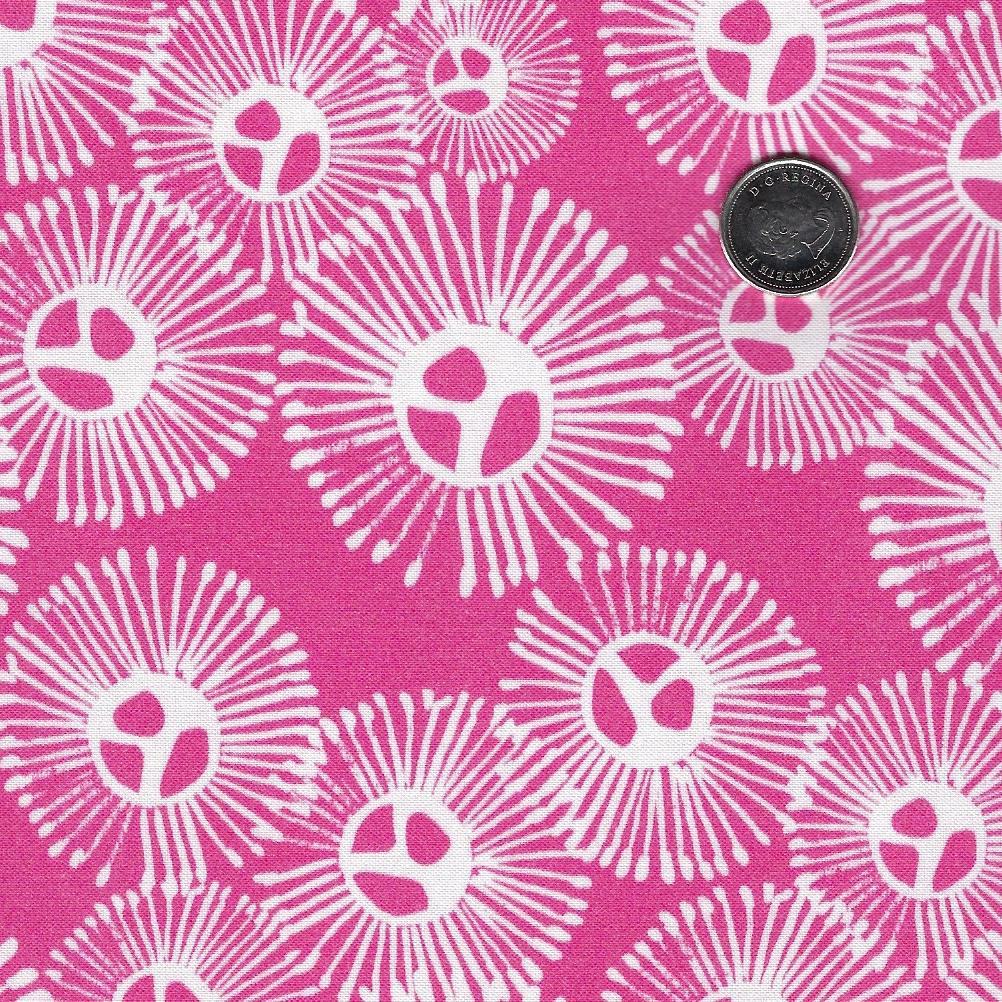 Bright Forest by Maria Montiel for Paintbrush Studio Fabrics - Background Magenta Circle Bloom