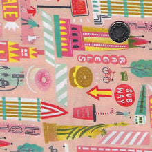 Charger l'image dans la galerie, City Life par Uta Krogmann by Paintbrush Studio Fabrics - Background Pink Buzzing Streets
