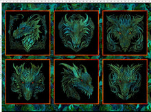 Load image into Gallery viewer, Dragons - Emerald Reign by Jason Yenter for In The Beginning Fabrics - Small Panel

